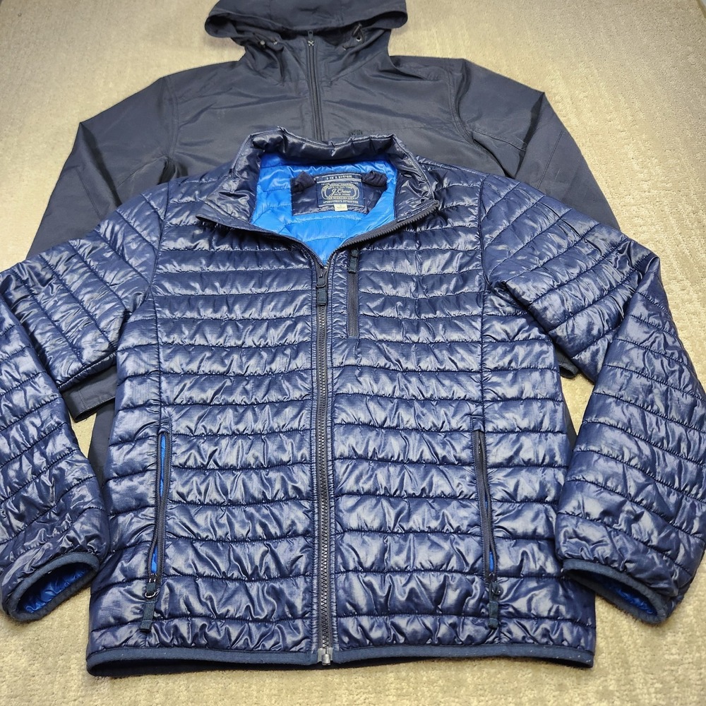 J Crew Jacket Men Small 3 In 1 Systems Blue Waterproof Packable Puffer Sportsmen